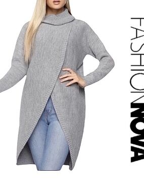 Cozy Gray  Knit Sweater Tunic
